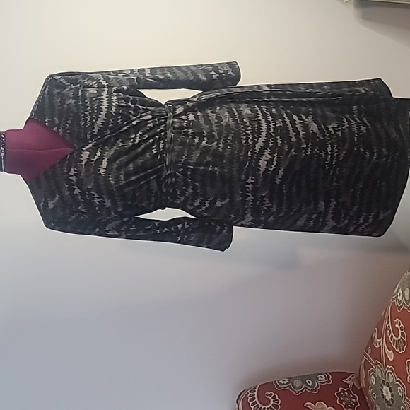 Black & Grey Wrap Dress- LLR Michelle Wrap Dress - Picture 2 of 4